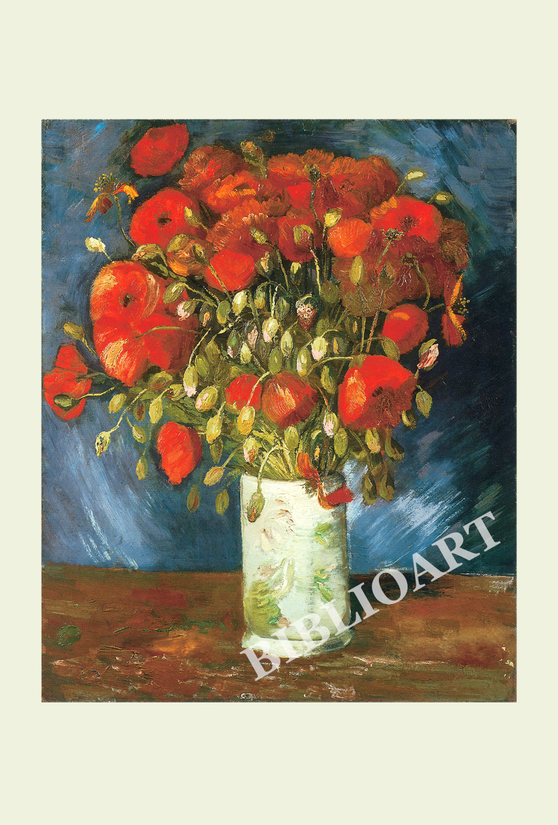 ポストカード単品：VVG001-BP：赤いヒナゲシのある花瓶