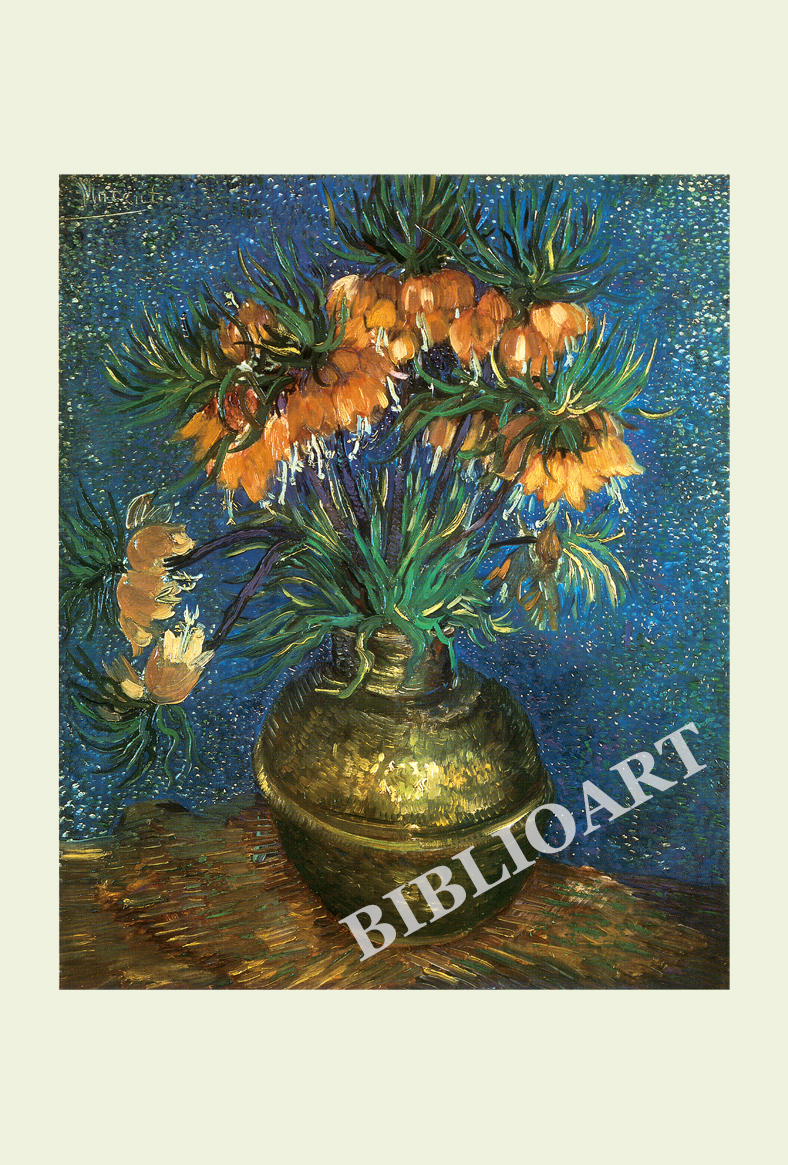 ポストカード単品：VVG002-BP：銅の花瓶のアミガサユリ