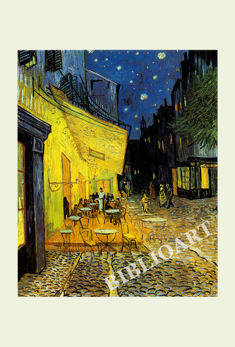 ポストカード単品：VVG016-BP：夜のカフェテラス(アルルのフォラン広場)