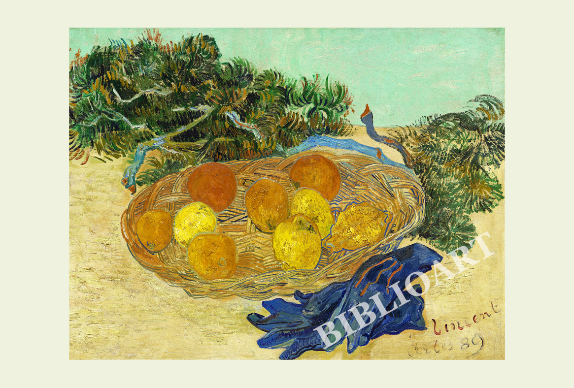ポストカード単品：VVG070-BP：Still Life of Oranges and Lemons with Blue Gloves