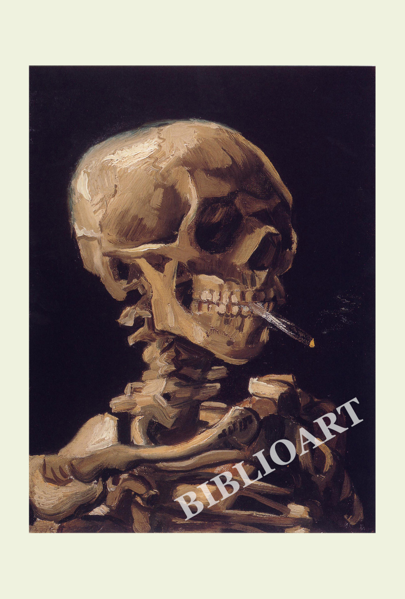 ポストカード単品：VVG091-BP：Skull with a Burning Cigarette