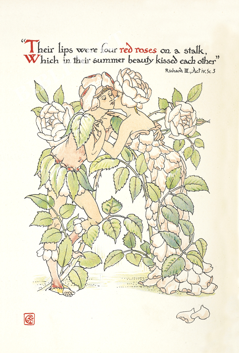 ポストカード単品：WC020-BP
：Flowers from Shakespeare's Garden