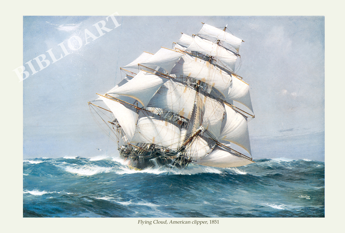 ポストカード単品：Z040-BP
：Flying Cloud, American clipper,1851