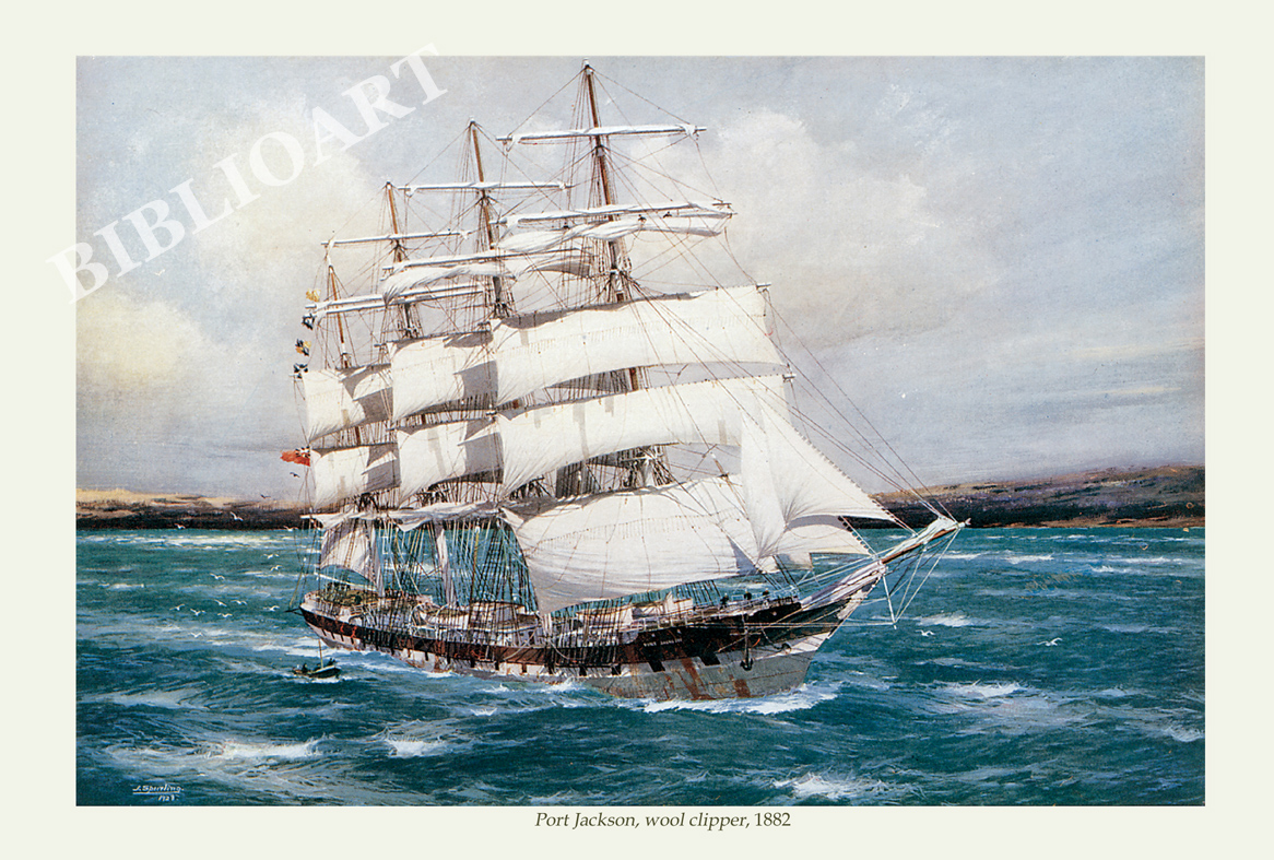 ポストカード単品：Z044-BP
：Port Jackson, wool clipper, 1882