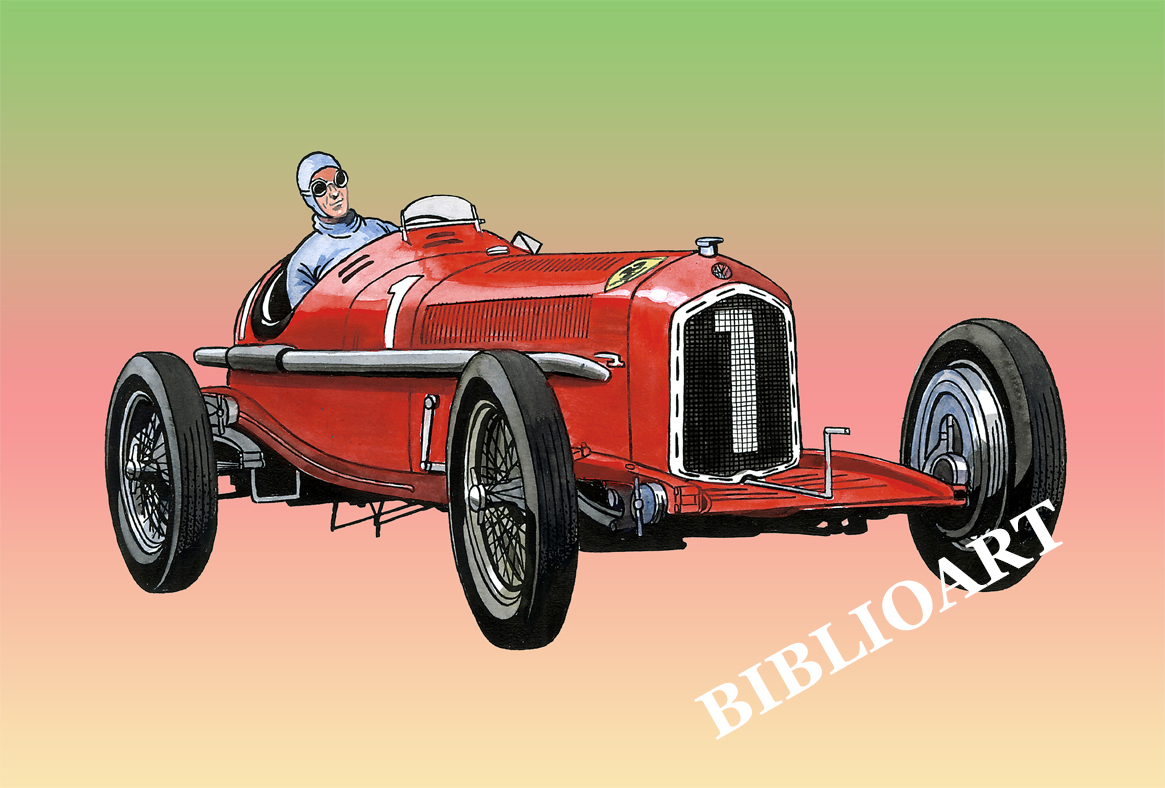 ポストカード単品：Z109-BP
：Alfa Romeo P3, 1934